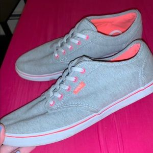 Coral and grey Vans
